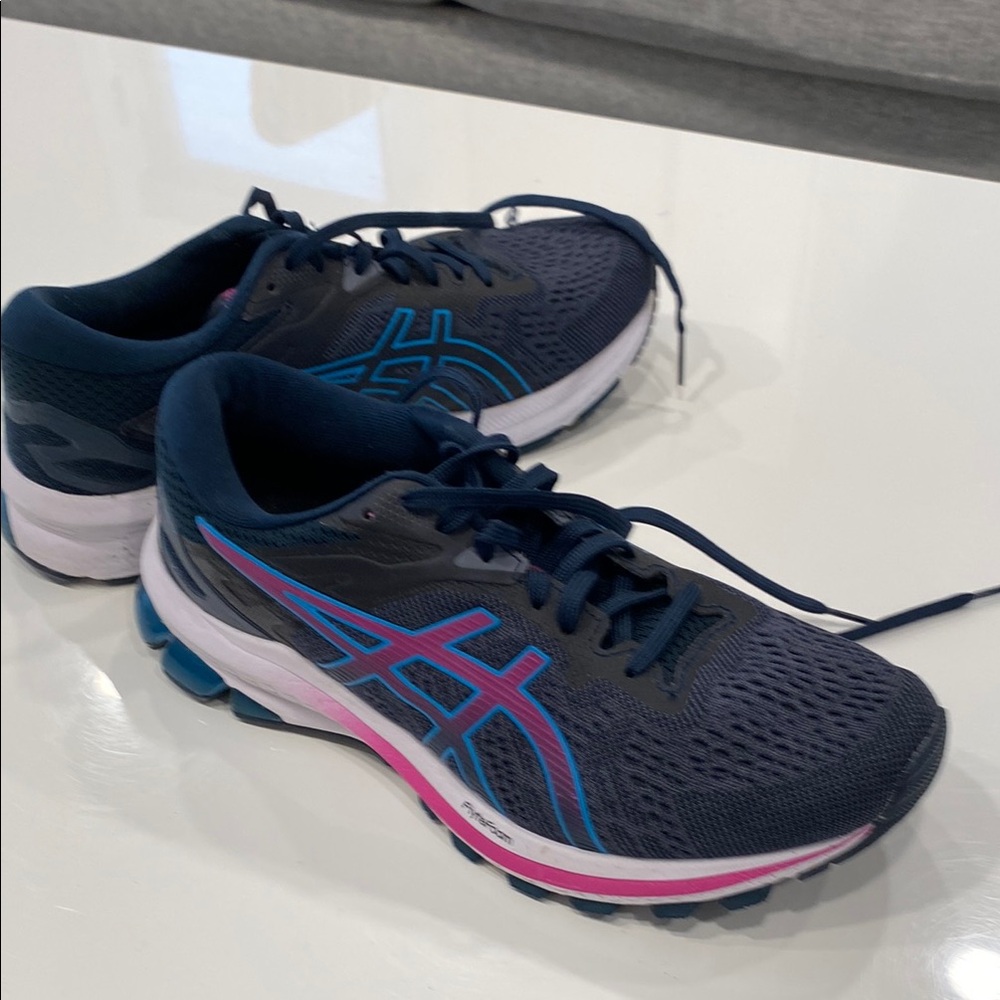 Asics Blue Sneakers with Mesh Upper and Athletic Design, worn 3 times